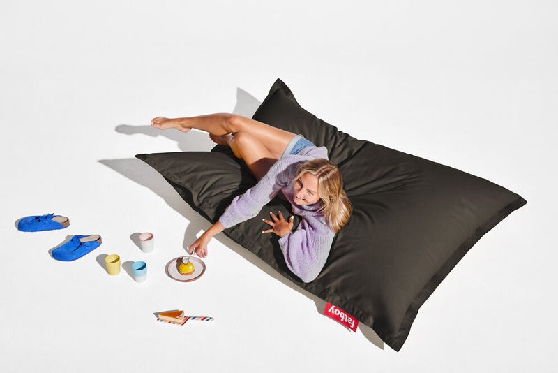 Fatboy Original Soft Canvas Bean Bag – Made from 100% recycled polyester | Designed for indoor use | EPS Bead Filling, Removable & Machine-Washable Cover | 140 x 180 cm - Black Licorice - Image 2